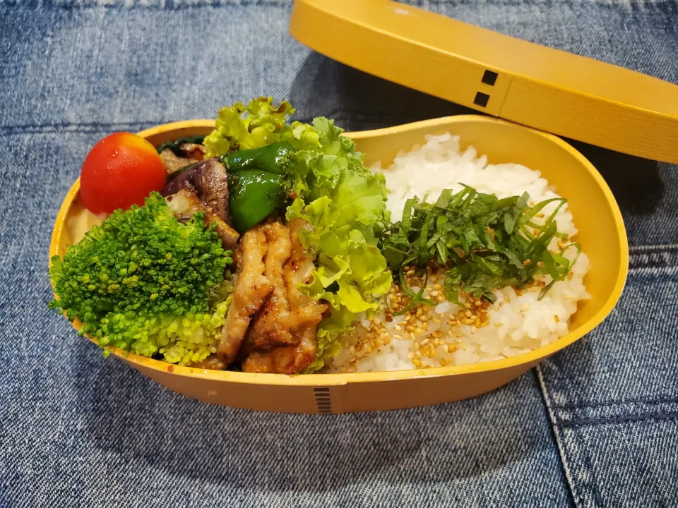 Snapdishの料理写真:豚肉の生塩糀みそ焼き弁当|オハナシマンさん