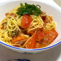 トマトとツナの和風パスタ|しーちゃんさん