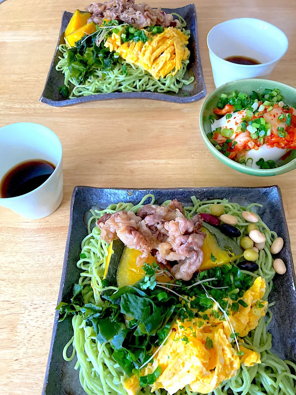 茶蕎麦と家にある残り物で瓦蕎麦風♡|さくたえさん