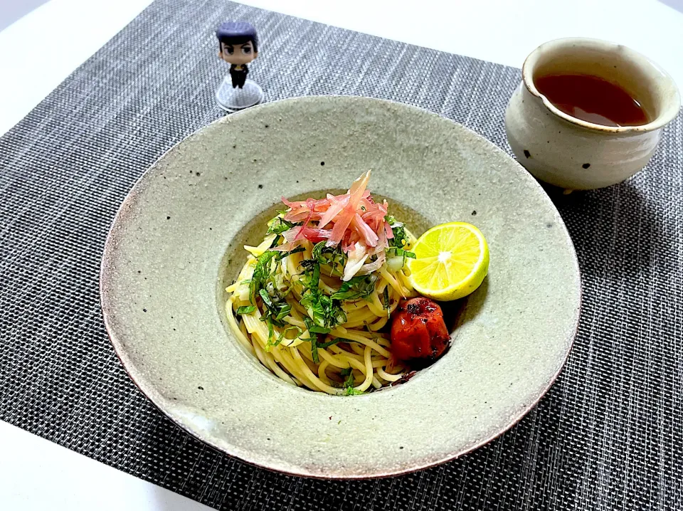 大葉と茗荷と梅の和風ペペロンチーノ|アルティッチョさん