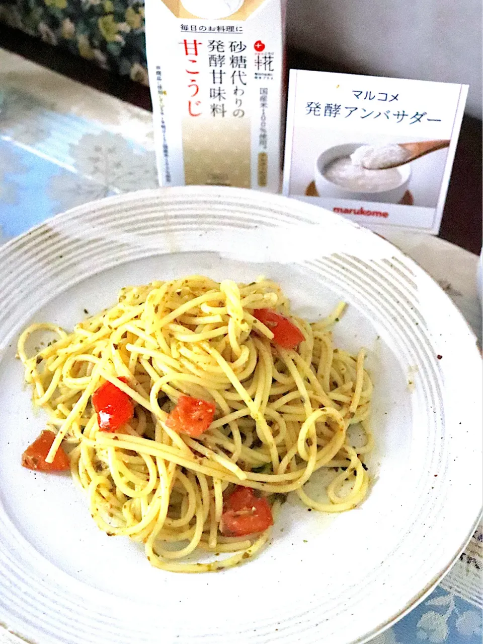 Snapdishの料理写真:トマトと青さのパスタ|川端寿美香（ママンレーヌ）さん