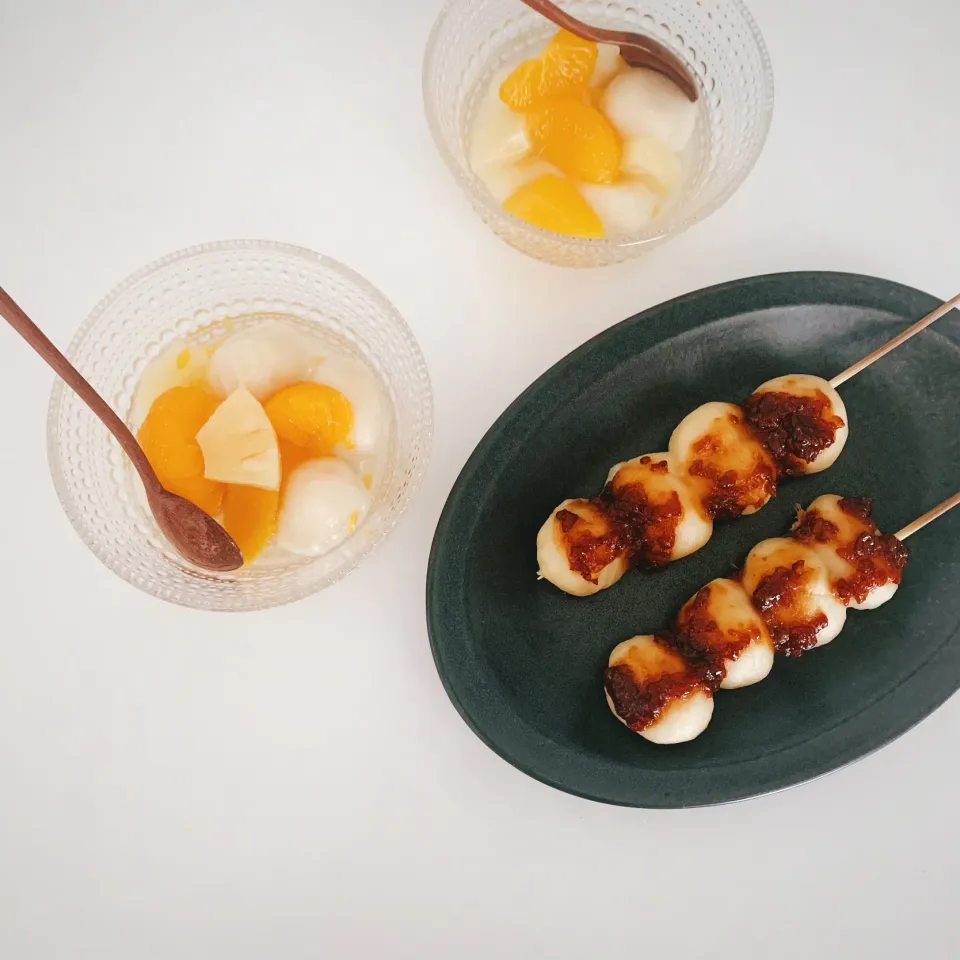 フルーツ白玉＆醤油麹だんご🧒🏻🍡🍊🍍🍑🤎|leeさん