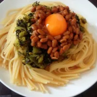 納豆と高菜のスパゲッティ|大夢さん