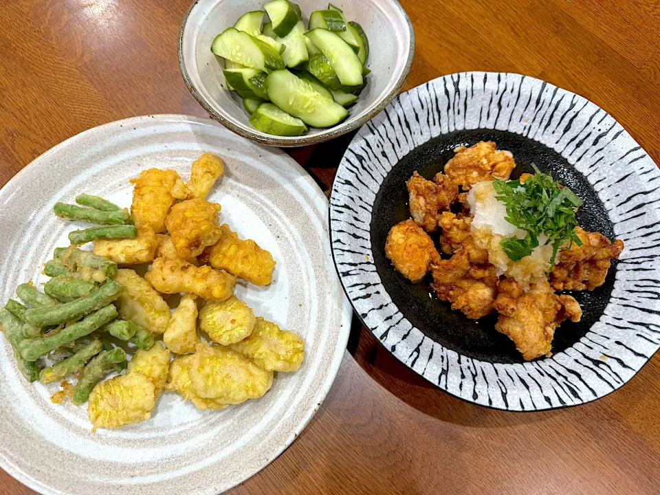 Snapdishの料理写真:今夜も収穫野菜で 晩ご飯 🌽|sakuramochiさん