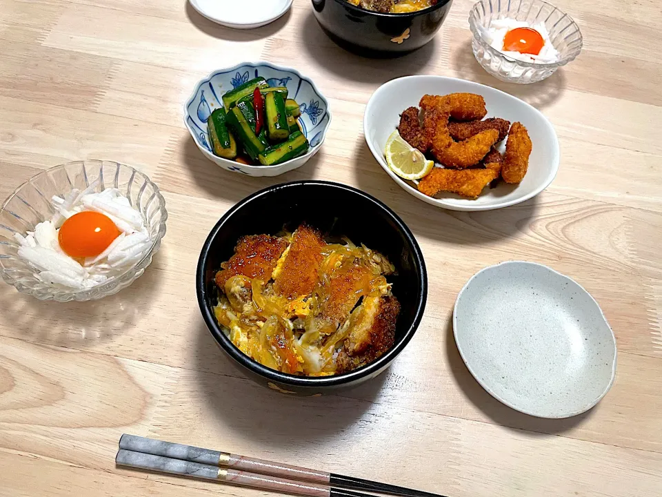 晩ご飯 カツ丼|プリンさん