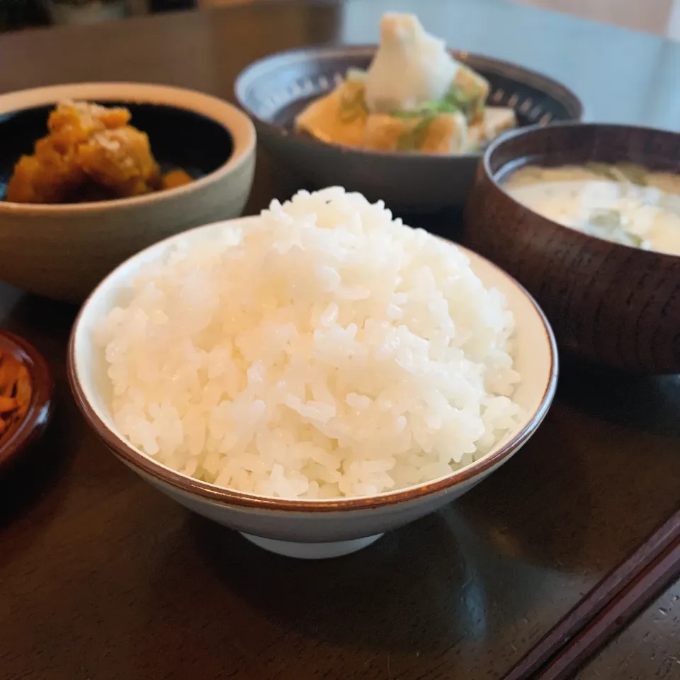 炊きたてごはん（愛ひとつぶ）越しの、揚げ出し高野と南瓜煮🍚💟|leeさん