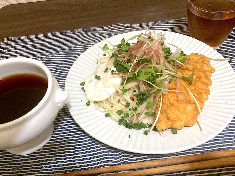 冷やしトリ天うどん🐔🐔🐷|ゴンさん