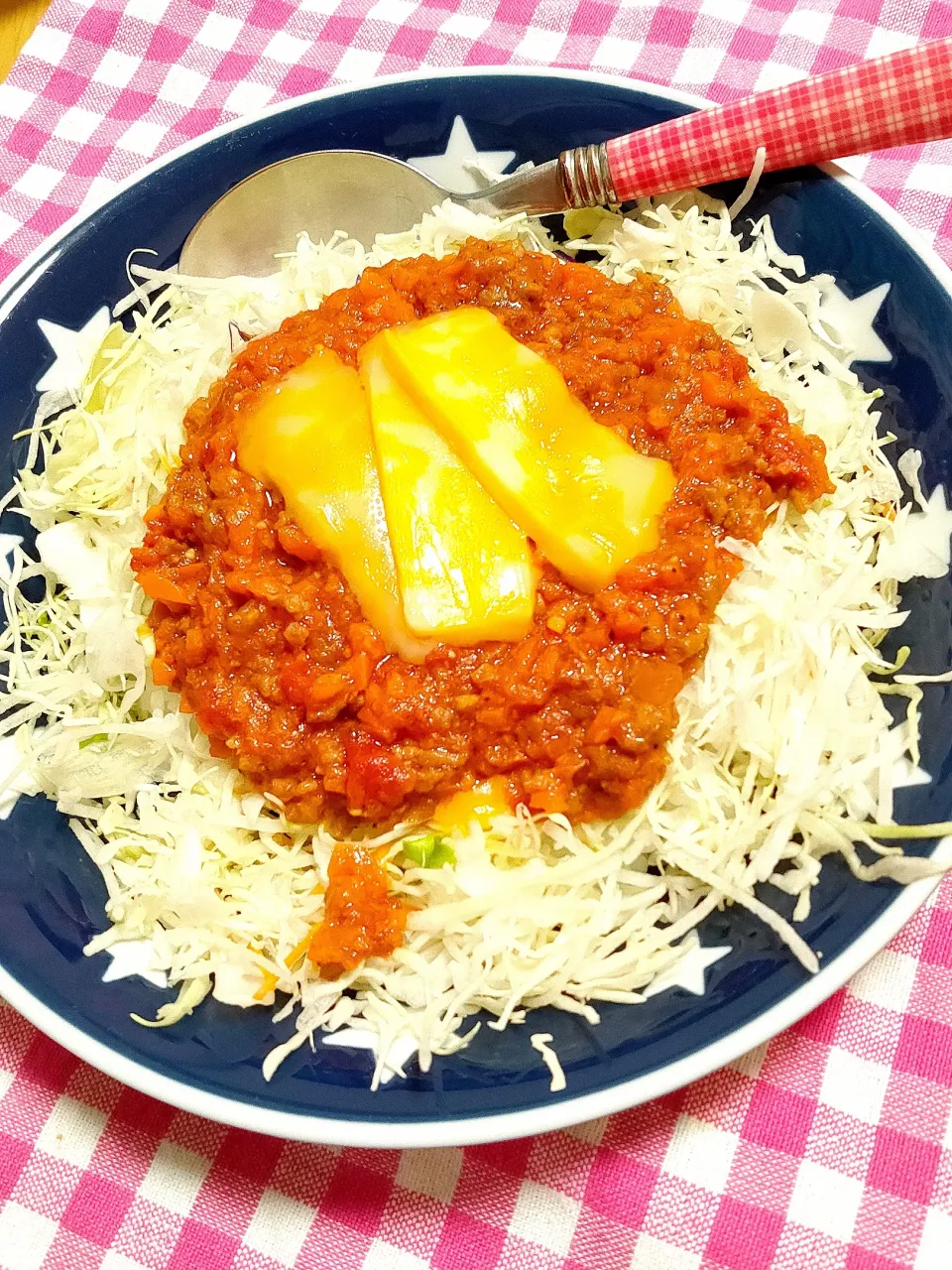 Snapdishの料理写真:タコス風ミートソース丼|tamakiさん