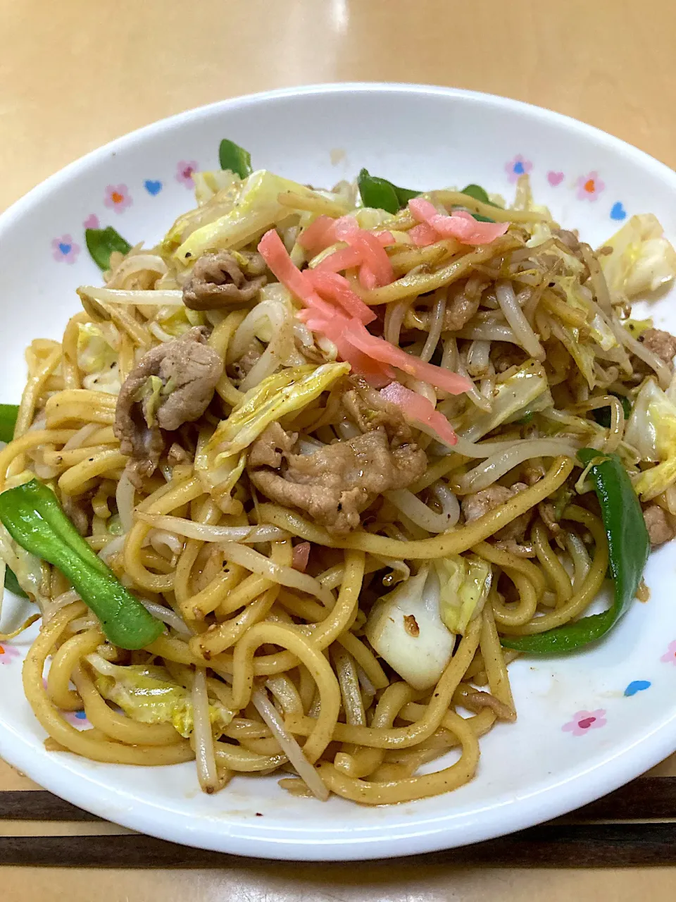 Snapdishの料理写真:在宅勤務中のランチ(焼きそば)|おおもりの星さん