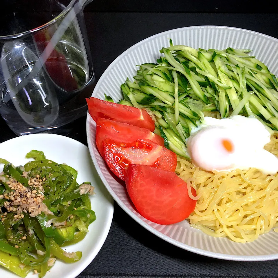 21:05 冷やし中華と無限ピーマン🫑|へれ子さん