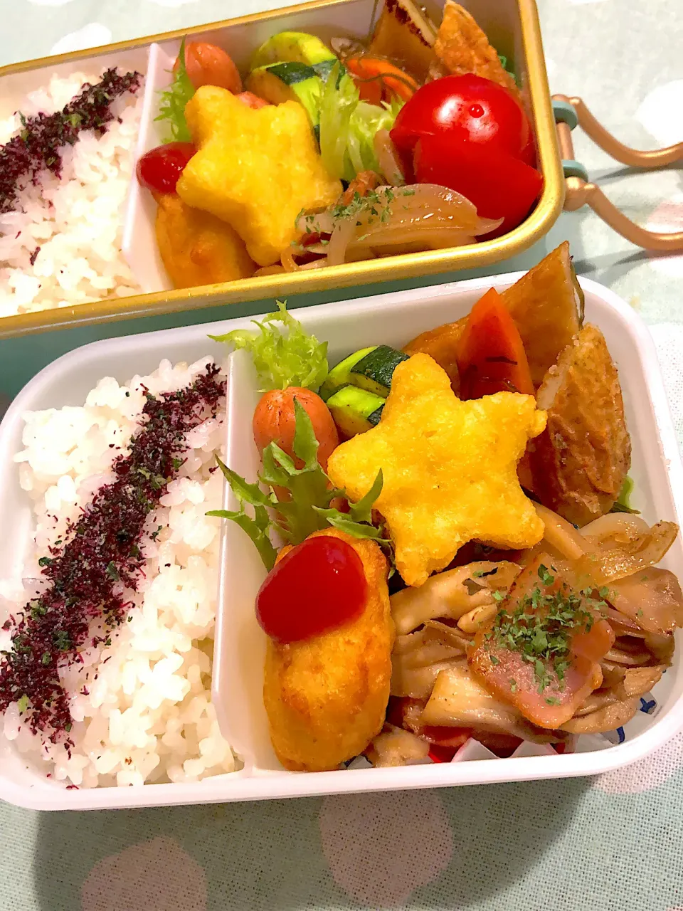 2024.7.12  ＊今日のお弁当＊舞茸とベーコンのバター醤油炒め♪♪|rinrin*mama*さん