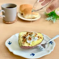 こずりんさんの料理 さつまいもとおつまみブルーチーズに