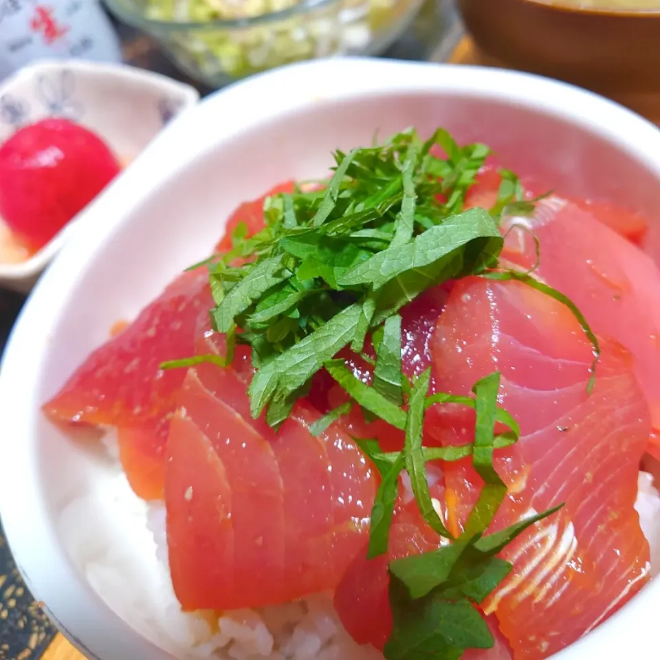 マグロ漬け丼|かおぴさん