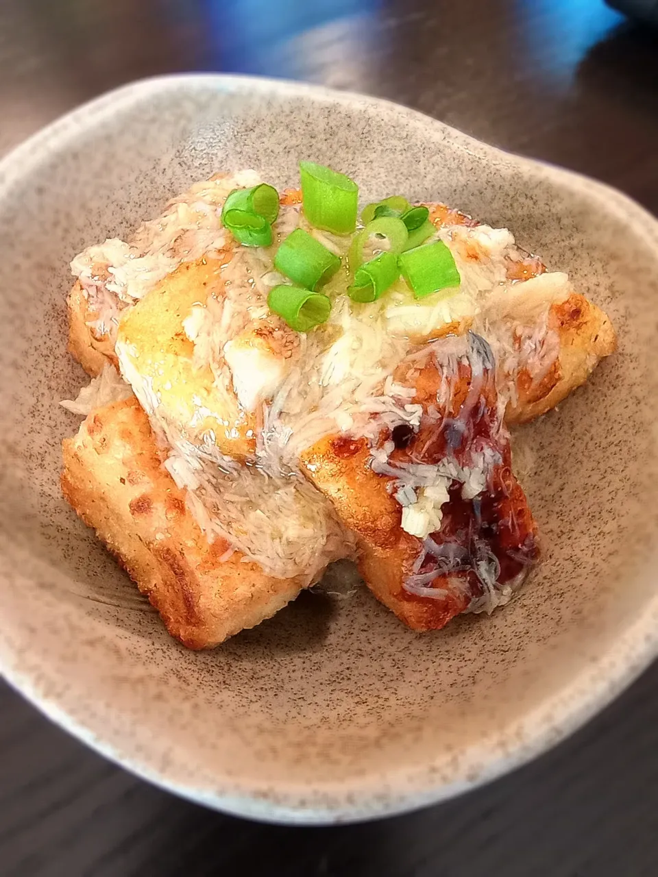 Snapdishの料理写真:揚げ焼き豆腐の蟹あんかけ|samiさん