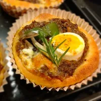 キーマカレーのリメイク☺️パンにしてみました