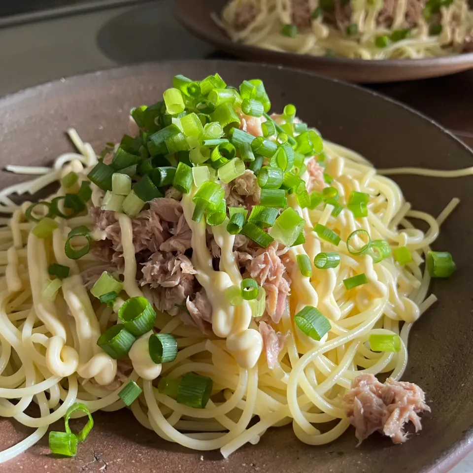 Snapdishの料理写真:ツナマヨポン酢パスタ|sanaeさん