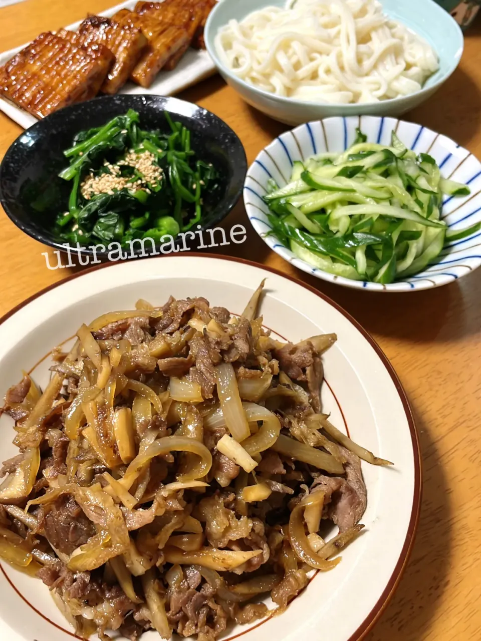 ＊小豆島お土産のうどんと牛ごぼう、角麩♪＊|ultramarineさん