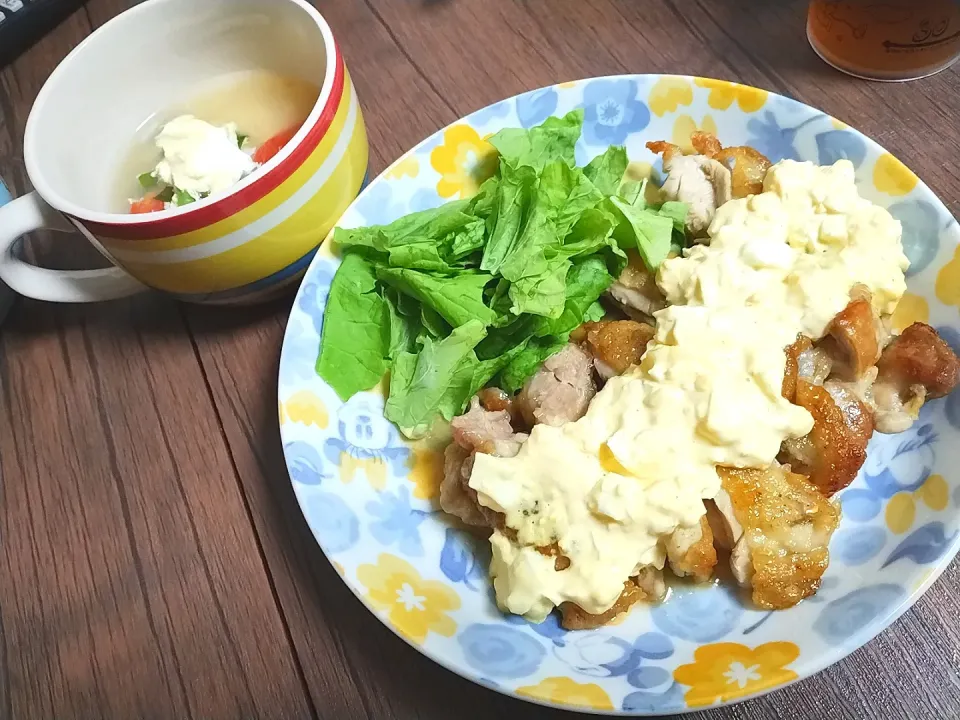 チキン南蛮
ニラ玉トマトスープ|尚さん