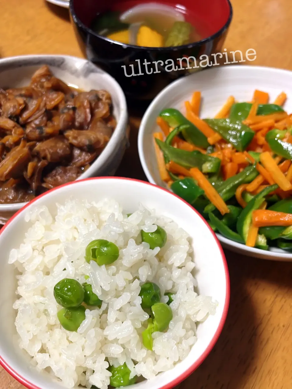 ＊あさりのしょうが煮と豆ごはん♪＊|ultramarineさん