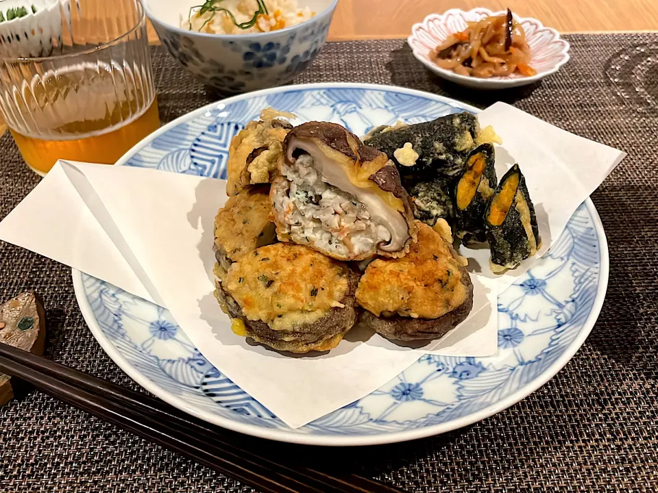 椎茸詰め海老しんじょうの天ぷら🥢|Saori.Sさん