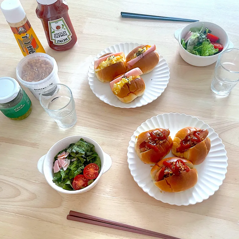 Snapdishの料理写真:朝ごはん ホットドッグ|プリンさん