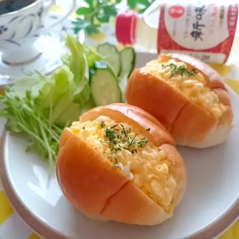 「日の出新味料（醇良）」を使ってみたSnapdishの料理・レシピ写真:レンチン炒り卵で…たまごサンド。