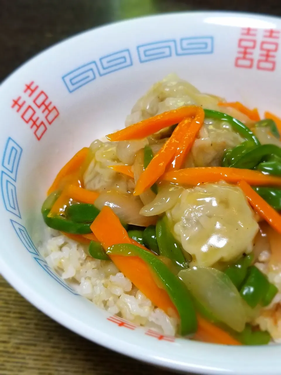 チルドシュウマイのあんかけ丼|ぱんだのままんさん