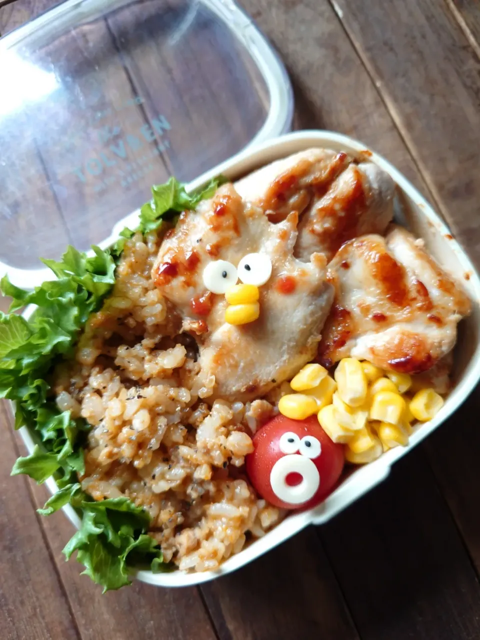 漢の…次女用🍱ドライハヤシとチキンステーキ弁当|ᵏᵒᵘさん