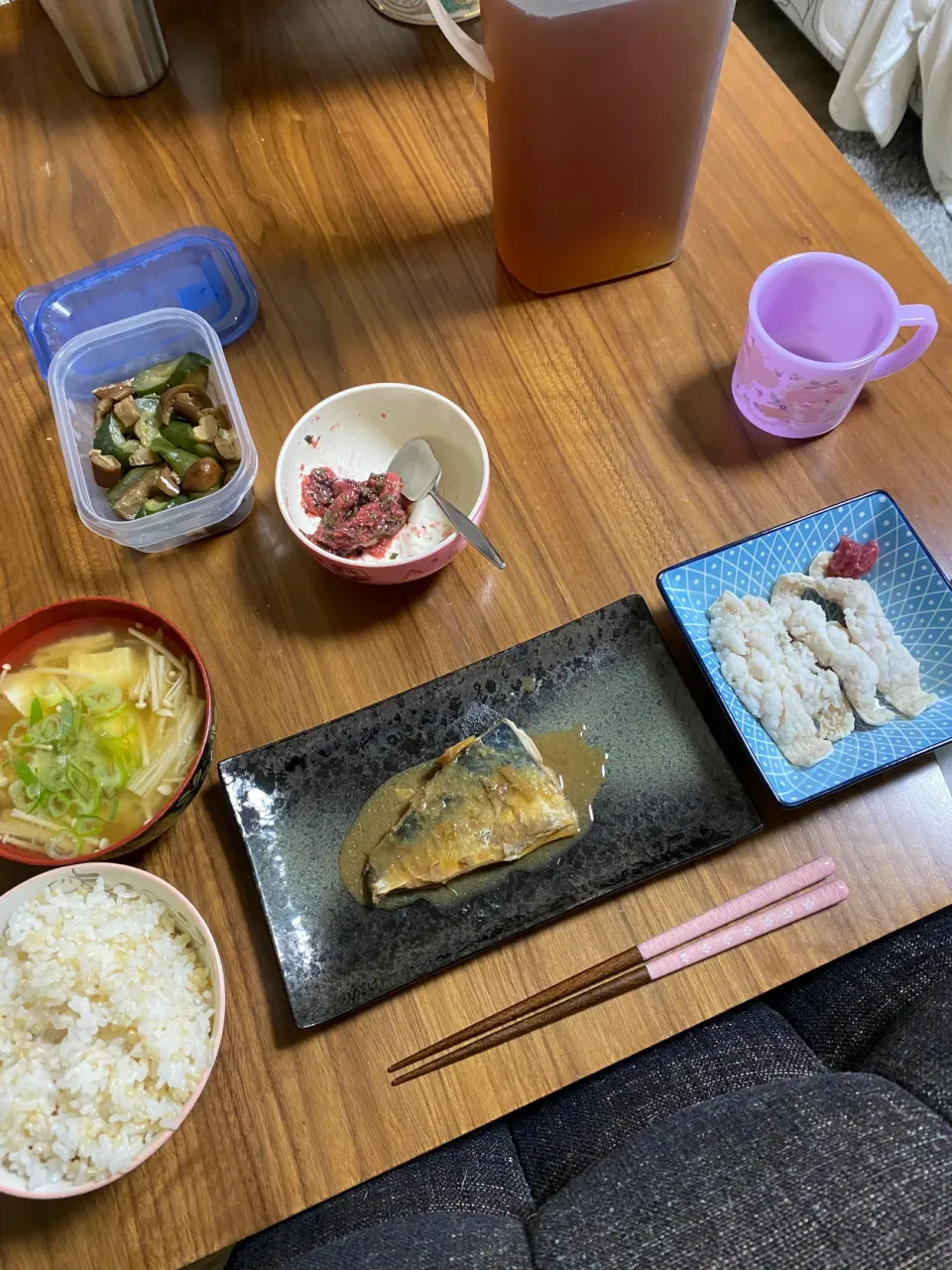 夜　　ハモ梅肉・鯖味噌煮|みちくんさん