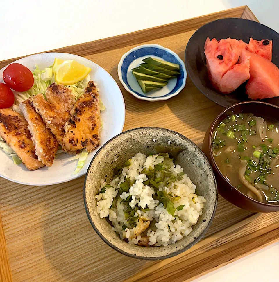 サーモンの竜田揚げ焼き定食|pontalさん