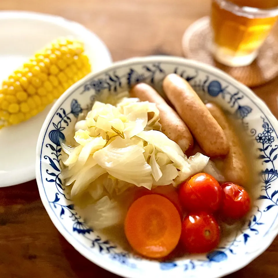 Snapdishの料理写真:アルモンデポトフ&とうもろこし|アッコちゃん✨さん