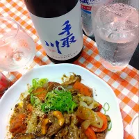 Snapdishの料理写真:豚肉とパプリカと椎茸の中華風味噌炒め|Youさん