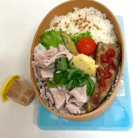 Snapdishの料理写真:娘の毎日弁当！豚しゃぶ弁当|ほのそうmamaさん