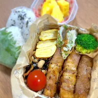 Snapdishの料理写真:厚揚げの肉巻き弁当|麻希さん