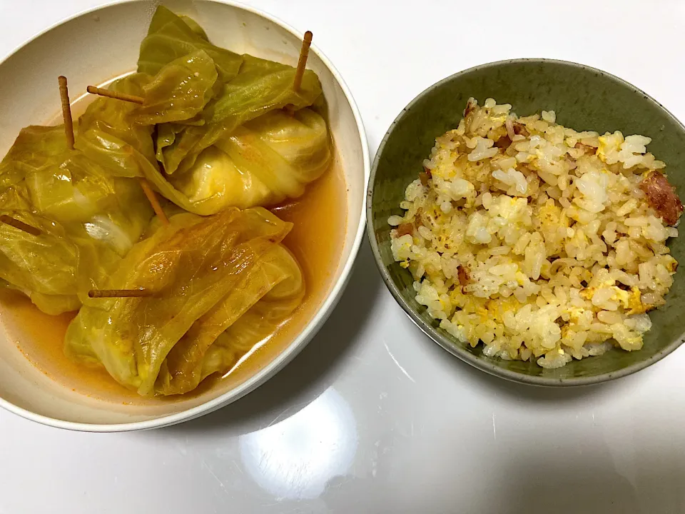 ロールキャベツ、チャーハン|すずさん