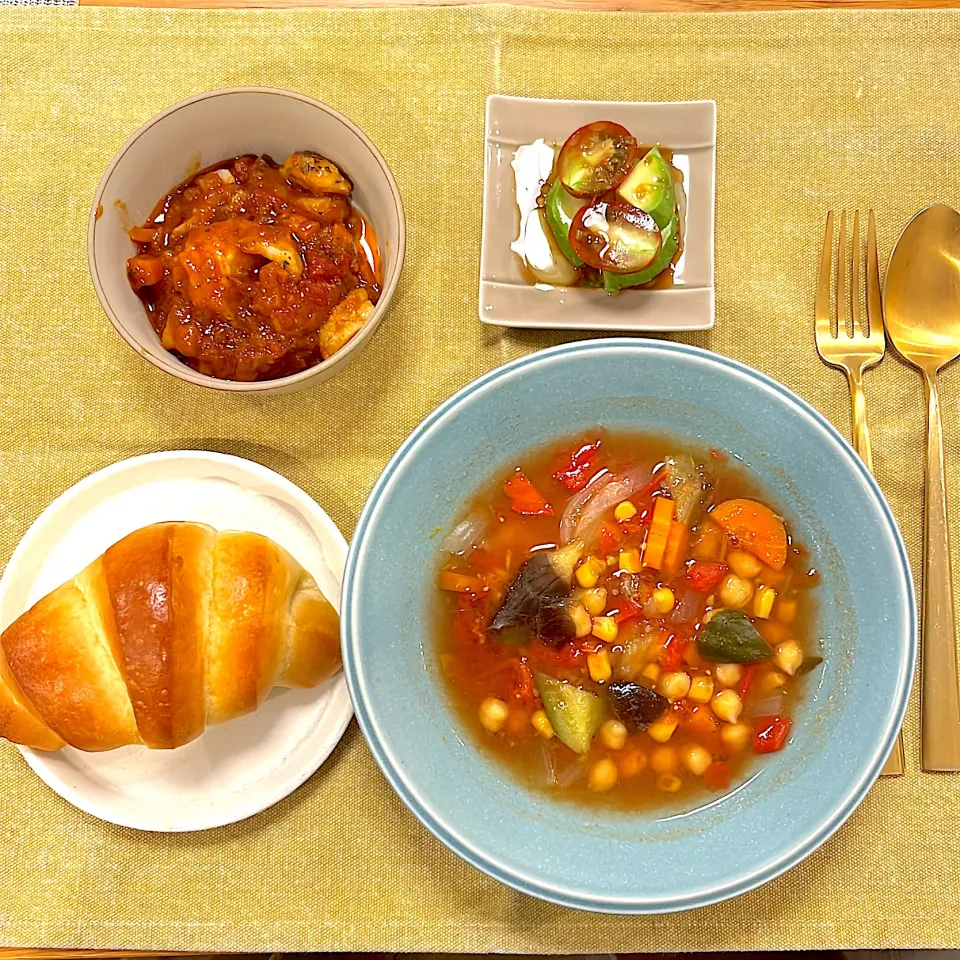 夏野菜の重ね煮とひよこ豆のトマトスープ|Atelier Sekiさん