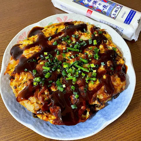 「揖保乃糸 上級品」を使ってみたSnapdishの料理・レシピ写真:揖保乃糸でお好み焼き風✨