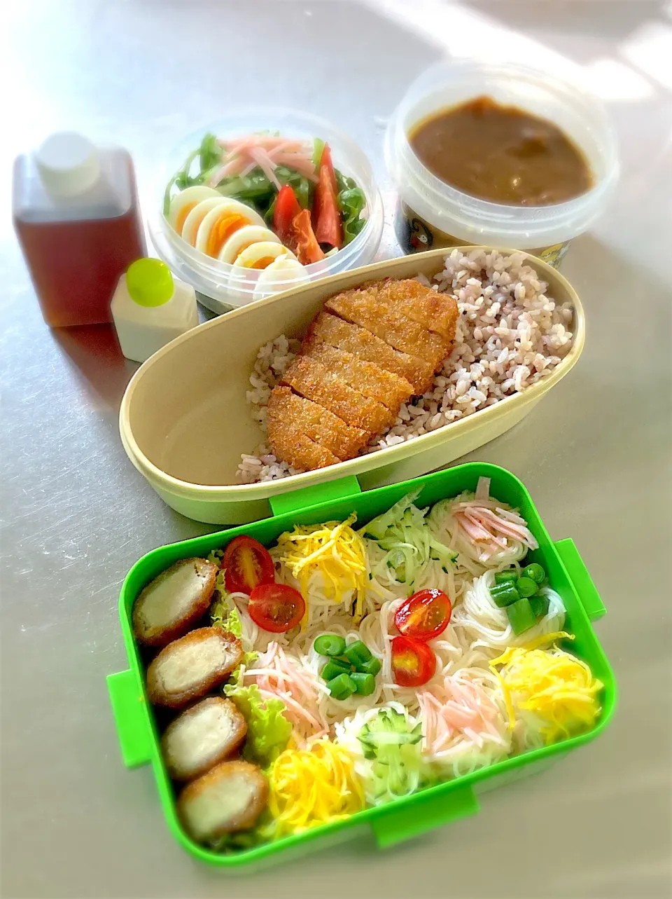 R6.7/20(土)   ·͜·♡素麺＆カツカレー弁当👨🏻‍🍳|hamakoさん