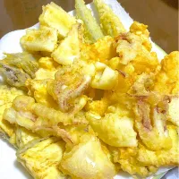 赤イカと夏野菜の天ぷら