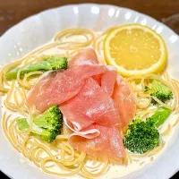 生ハムとレモンの冷製クリームパスタ|まあくんさん