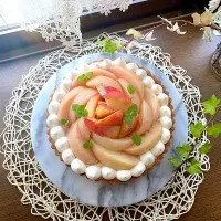 桃のタルト