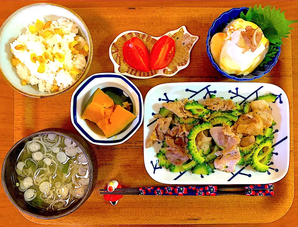 豚肉とゴーヤのしょうが焼きの献立|すずさん