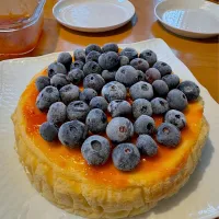 Snapdishの料理写真:アプリコットジャムとブルーベリーのチーズケーキ