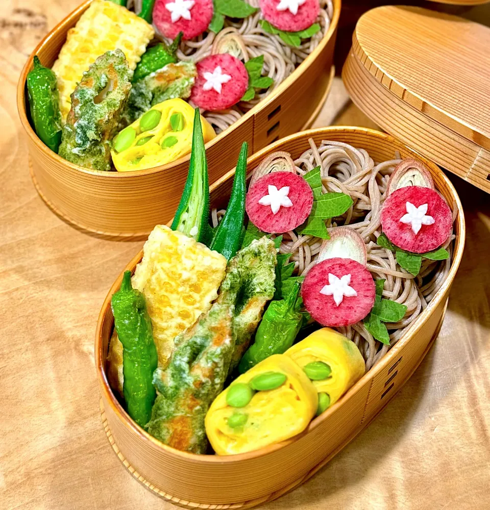 Snapdishの料理写真:天ざる弁当|1480_kojiさん