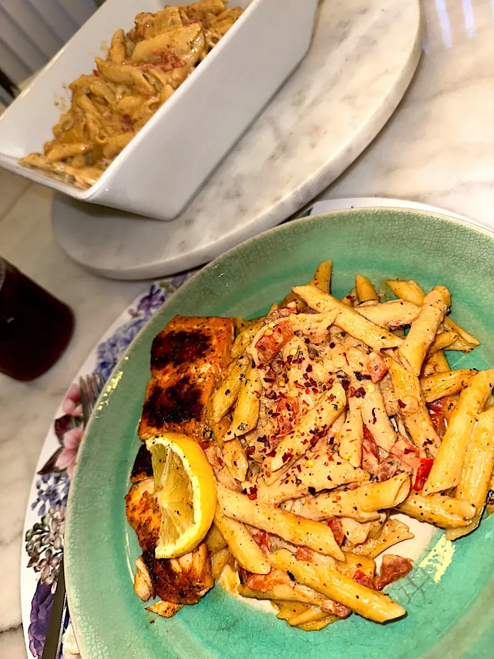 Cajun pasta with grilled salmon|Tawanjaさん