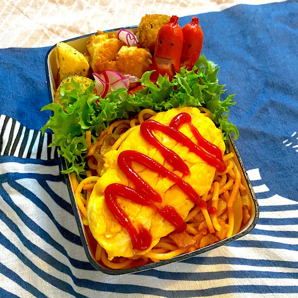 Snapdishの料理写真:オムナポリタン弁当|たつや先生さん