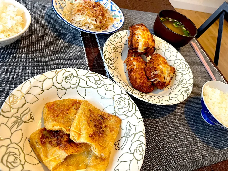 残り物のトンカツにチーズのっけた！|きなこさん