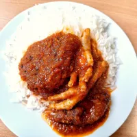 Rice and Tomatoes Sauce with Chicken feet and cow skin|chop brokepot Yummy bitesさん