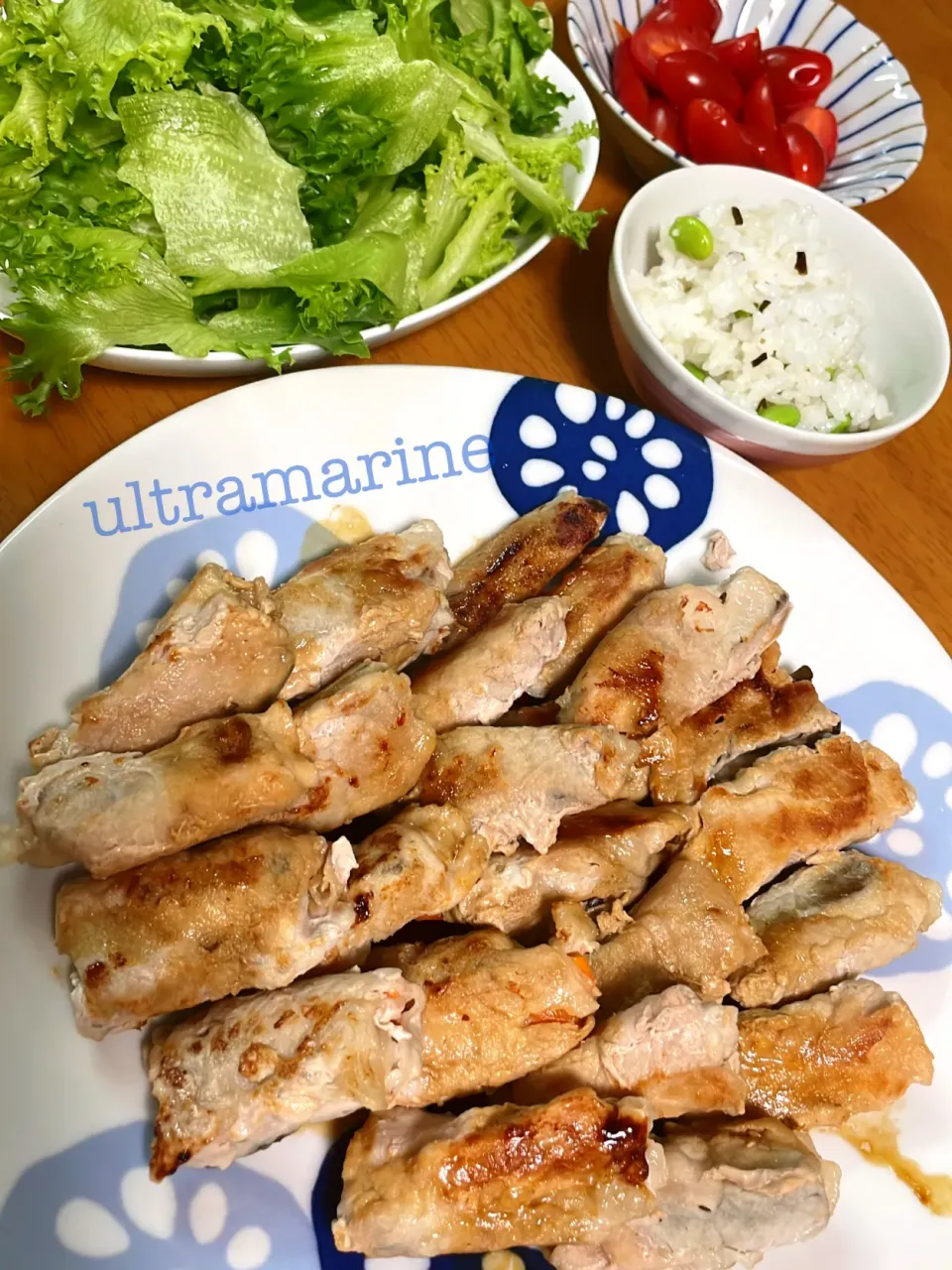 ＊ベランダ育ちの十六ささげで肉巻き♪＊|ultramarineさん