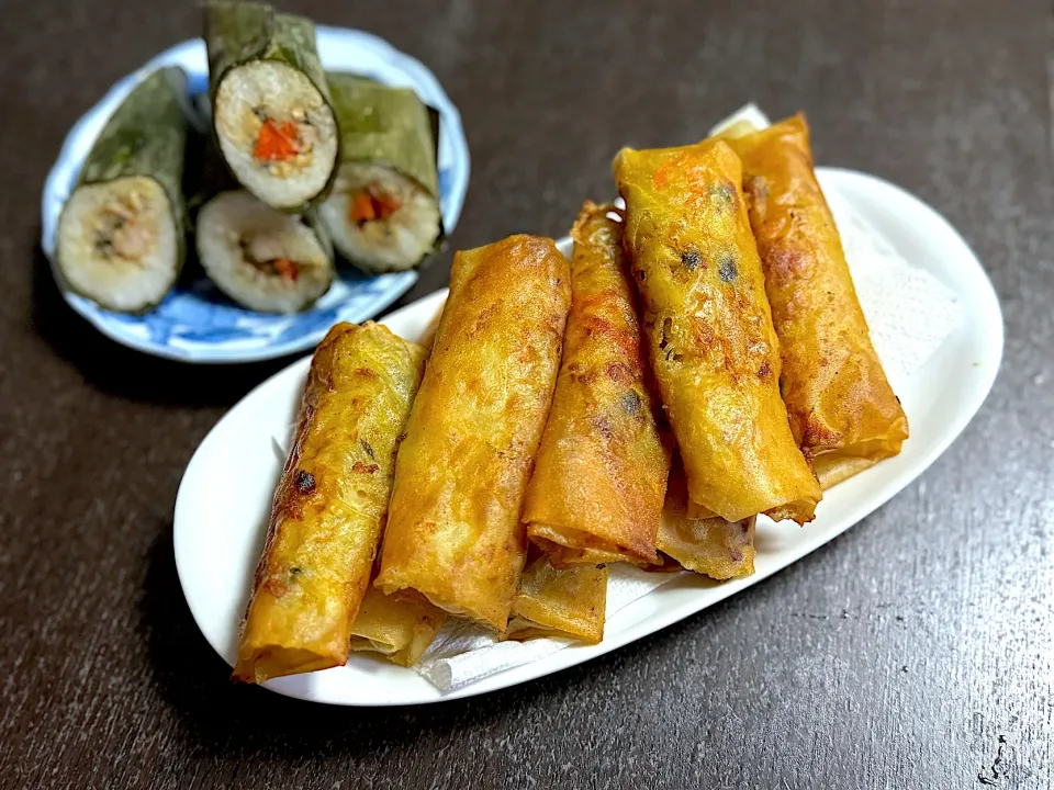 Arem arem oncom & spring roll|yeni kartikasariさん